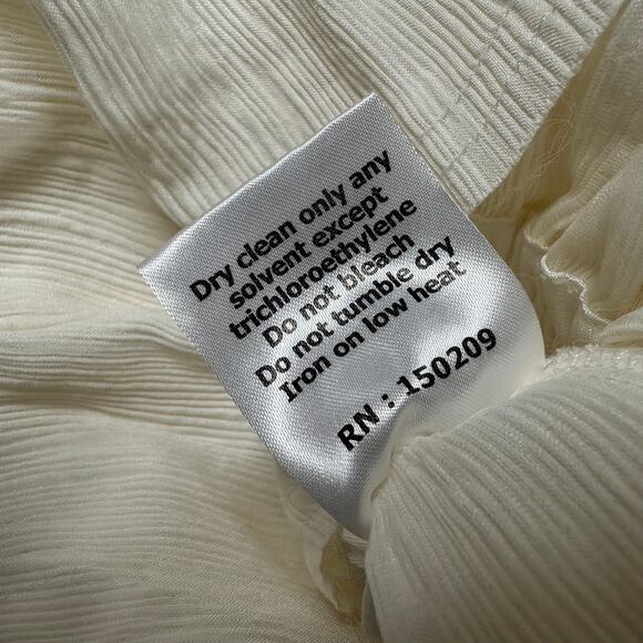 La Ligne NWT Crinkle Maxi Skirt Cream Color Size S Pull-On Waist Side Pockets - Picture 7 of 9